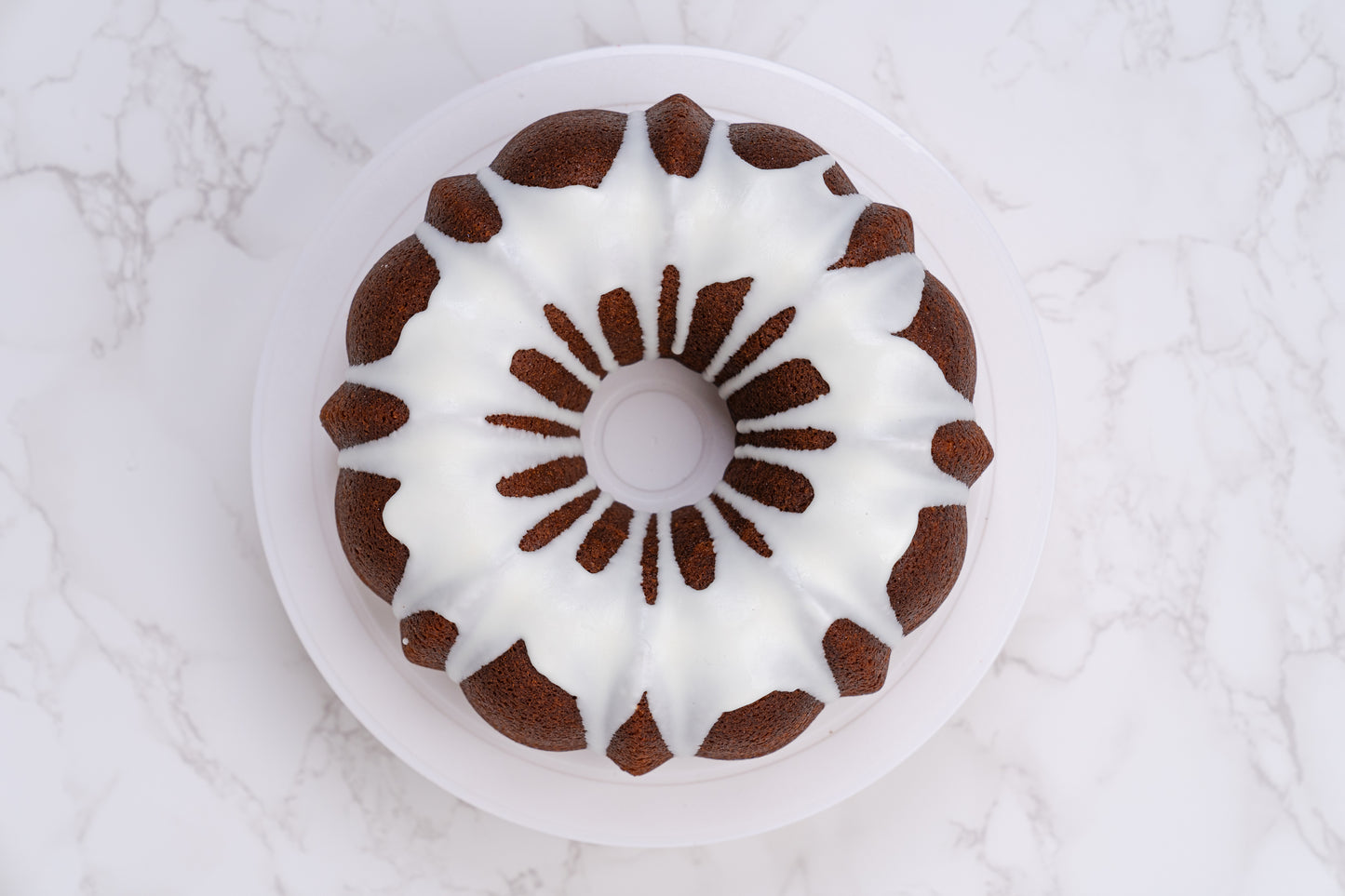 “Almond” Pound Cake with White Chocolate Ganache