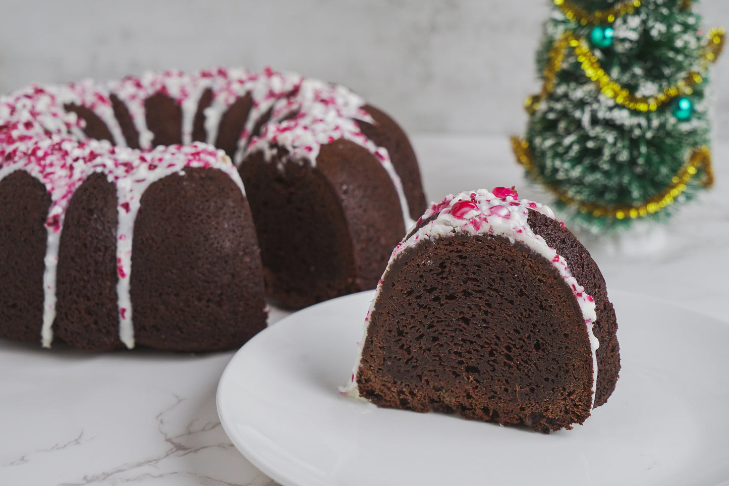 "Peppermint Bark" Pound Cake