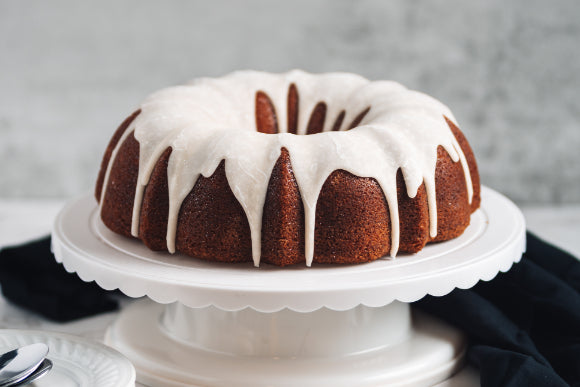 Almond Pound Cake with White Chocolate Ganache